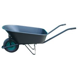 Roaba de gradina Greenlawn Nero 140 L, plastic, neagra, roata pneumatica (demontata)
