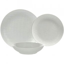 Set de masa din portelan Victoria Bianco, 18 piese, alb elegant Tognana
