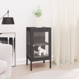 Servanta, antracit, 38x35x70 cm, otel si sticla GartenMobel Dekor