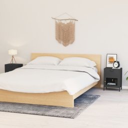 Noptiere, 2 buc., antracit, 40x30x54,5 cm, otel si sticla GartenMobel Dekor