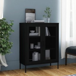 Dulap de depozitare, negru, 80x35x101,5 cm, otel GartenMobel Dekor