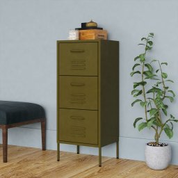 Dulap de depozitare, verde masliniu, 42,5x35x101,5 cm, otel GartenMobel Dekor