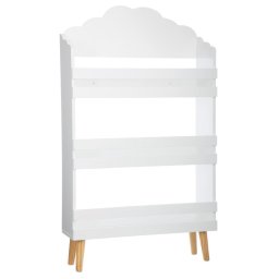 Biblioteca pentru copii Atmosphera Douceur din MDF, alba, 58x18x100 cm