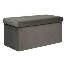 Taburet pliabil Atmosphera Lilou cu spatiu de depozitare 80L, gri