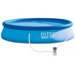 Piscina gonflabila, Intex Easy Set, cu pompa filtrare, 396 x 84 cm