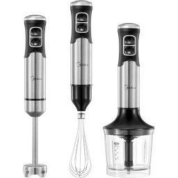 Mixer vertical MIDEA BH1001W, 1000W, functie turbo, cutite otel inoxidabil, Negru