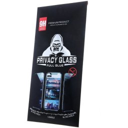 Folie de protectie Ecran Privacy OEM pentru Apple iPhone 17e / 16e / 14 / 13 Pro, Sticla Securizata, Full Glue
