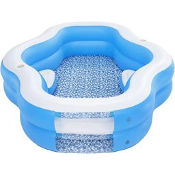 Bestway Family Pool Splashview , with side window, swimming pool (light blue/white, 270cm x 198cm x 51cm)