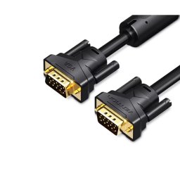 Cablu video Vention, VGA(T) la VGA(T), 5m, rezolutie maxima 1080p la 60 Hz, conectori auriti, cupru, invelis PVC, filtre de ferita, negru, "DAEBJ" (timbru verde 0.80lei) - 6922794741645