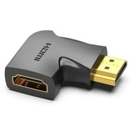 Adaptor video Vention, HDMI(T) la HDMI(M), rezolutie maxima 4K la 60Hz, conectori auriti, unghi 90 grade, invelis PVC, adaptor vertical, negru, "AIPB0" (timbru verde 0.03lei) - 6922794747913