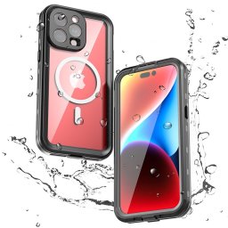 Husa Husa pentru iPhone 15 Pro Max - ShellBox Waterproof IP68 MagSafe Case - Black