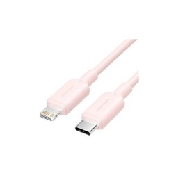 Cablu alimentare si date Vention, USB-C (T) la Lightning (T), 1m, 480 Mbps, 3A, PVC, roz, "LAKPF" (timbru verde 0.08 lei) -6922794783546