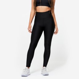 Colanți fitness talie înaltă Negru fumuriu Damă