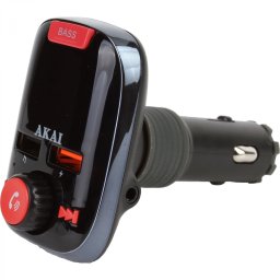 MODULATOR FM AKAI, Bluetooth 5.0, quick charge QC3.0, format MP3 WMA, USB x 2, SD, montare la priza auto, FMT-74BT (timbru verde 0.18 lei)
