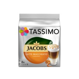 Capsule cafea, Jacobs Tassimo Caramel Macchiato, 8 bauturi x 295 ml, 8 capsule specialitate cafea + 8 capsule lapte