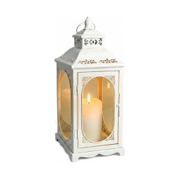 Felinar decorativ ROSEHILL, 54,5 cm, alb