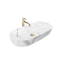 REA-U8403 - Lavoar CLEO 41x81 cm pentru blat, ceramică cu decor de marmură