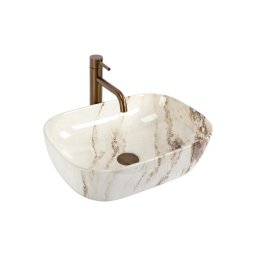 REA-U3601 - Lavoar pentru blat BELINDA 33x46,5 cm ceramică/bej/imitație de piatră