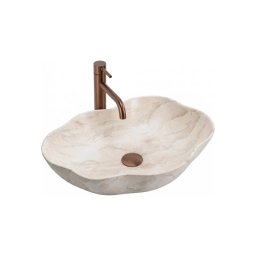 REA-U0619 - Lavoar pentru blat PEARL 38x50,5 cm ceramică/bej