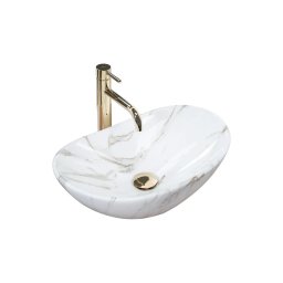 REA-U5063 - Lavoar pentru blat ROYAL MINI 30 x 47 cm, ceramică albă cu aspect de piatră
