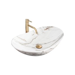 REA-U8548 - Lavoar pe blat ROYAL 36 x 60,5 cm, ceramică/decor marmură