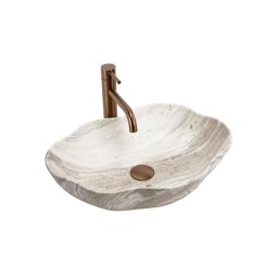 REA-U0618 - Lavoar PEARL pentru blat 38x50,5 cm ceramică/bej/imitație de piatră