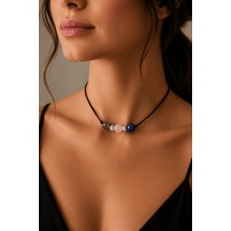 Colier reglabil Arhanghelul RAGUEL cu cristale naturale si Argint 925, 6mm