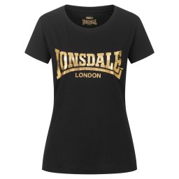 LONSDALE Tricou 'CARTMEL' auriu / negru