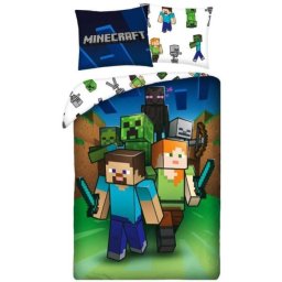 Minecraft: Set lenjerie de pat cu două piese - 140 x 200 cm