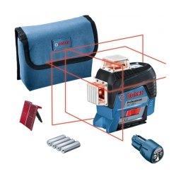 Bosch - GLL 3-80 C - Nivela laser cu linii, 30 m, +/-0.2 mm/m, 3 linii laser, fascicul rosu, proiectie 360 grade, geanta textila
