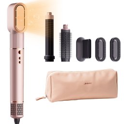 Perie pentru uscat si coafat / multistyler 6in1 Jimmy HF9 Pro, 1300 W, 110.000 rpm, 23 m/s, 3 viteze, Senzor inteligent de temperatura, Roz