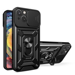 Husa Hybrid Armor Camshield case for Huawei nova Y90 armored case with camera cover black