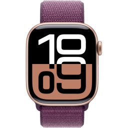 Smartwatch Watch 10 GPS , Carcasa Rose Gold Aluminium 46mm, Sport Loop plum