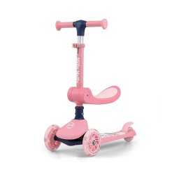 Jucarii pentru miscare FUZZY 3-Wheel Balance Scooter with Seat for Kids pink