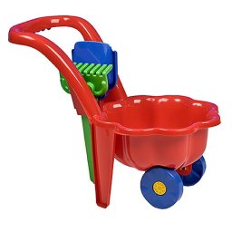 Jucarii pentru miscare Children's garden wheel with trowel and rake BAYO Daisy red