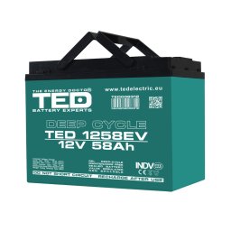 Acumulator AGM VRLA 12V 58Ah Deep Cycle Dimensiuni 224 x 135 x 175 mm Pentru Vehicule Electrice M6 - TED008312 (2)