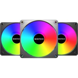 Kit Ventilatoare 3x GF120 V2 PWM ARGB LED 120 mm 3 bucati Negru