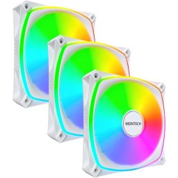 Kit Ventilatoare RX120 PRO PWM ARGB LED 120 mm 3 bucati Alb