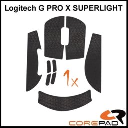 Mouse Grip Corepad Soft pentru Logitech G PRO X Superlight / GPX2, Black, CG70100
