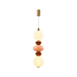 Pendul LED pe cablu FLORES LED/15W/230V, auriu/portocaliu/maro