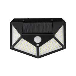 Lampa solara de perete cu senzor de miscare, 100 LED, IP65, neagra