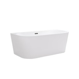 Cada freestanding Leziter Still 160x75x58 cm din acril alb, cu preaplin inox