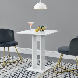 Masa de bucatarie Lindesnes 65x65x78 cm alb lucios, patrata