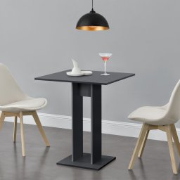 Masa de bucatarie patrata Lindesnes 65x65x78 cm gri închis mat