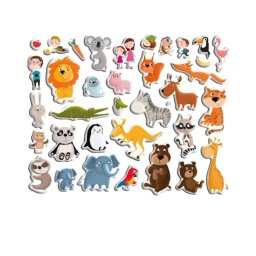Joc magnetic educativ La Zoo cu 35 piese si plansa magnetica