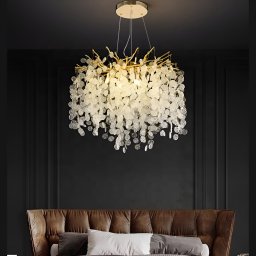 Candelabru din cristal WALTZ Serenade, 6xG9, auriu, 40 cm, reglabil