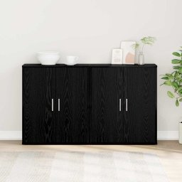 Bufet 2 pcs Stejar Negru 60 x 31 x 70 cm Lemn compozit GartenMobel Dekor