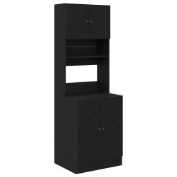 Bufet de bucatarie cu raft 2 pcs Stejar Negru 60 x 50 x 180 cm GartenMobel Dekor