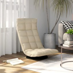 Scaun de podea pivotant, crem, material textil GartenMobel Dekor