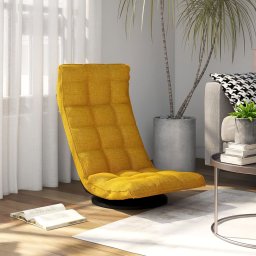 Scaun de podea pivotant, galben mustar, material textil GartenMobel Dekor